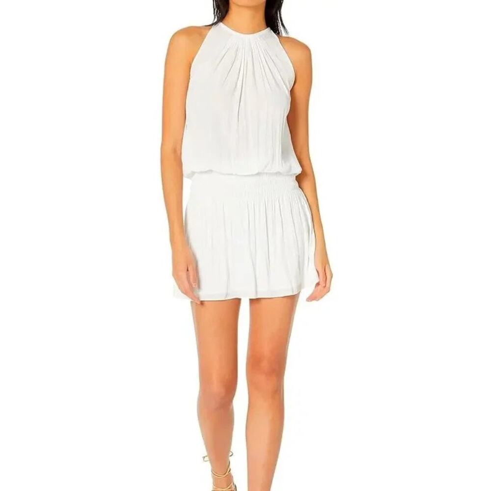 Ramy Brook Womens Size XL White Paris Sleeveless Blouson Mini Dress